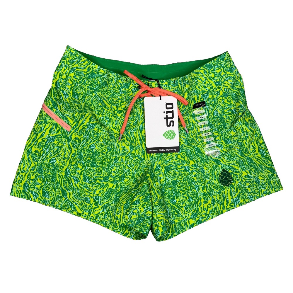 Stio CFS Board Short Womens 4 Green Waves 4" Swim Hiking Beach UPF Quick Dry NWT